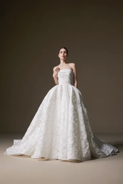Vintage Jacquard Organza Gown