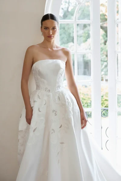 Chandra floral Mikado ballgown