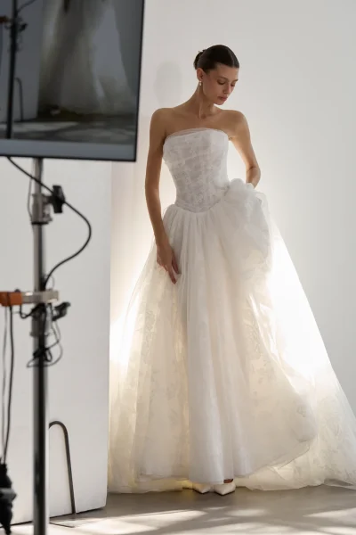 Cleo floral organza ballgown