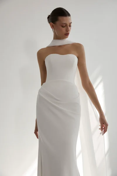 Cirrus matte satin wedding gown